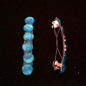 2.3" Blue Bead Barrette