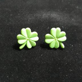 Light Green Shamrock/Clover Earring Stud