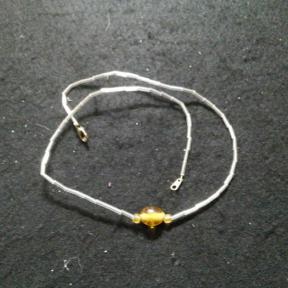 Amber Color Bead Accent Necklace