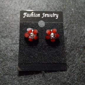 Burgundy Flower Stud Earring