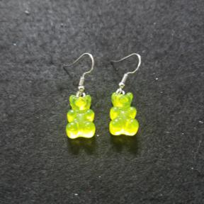 Clear Green Gummy Bear Earring 