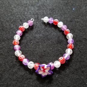 Floral Ball Beads With Flower Bracelet