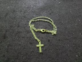 Green Cross & Chain Necklace