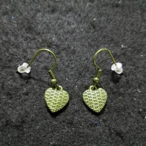 Green Cross Stitch Heart Earring