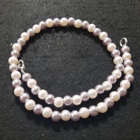 Grey And Pink Bead Necklace