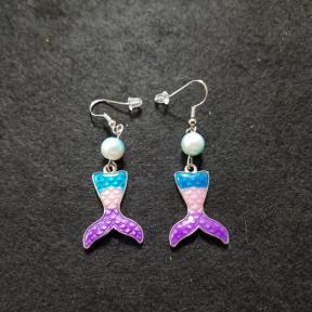 Mermaid Tail With Bead Earring