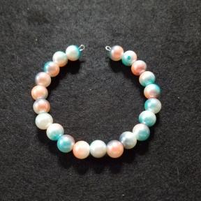 Mutli Colored Pink, Blue & White Bead Bracelet