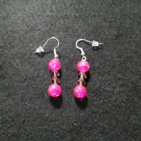 Pink Ball Bead Earring