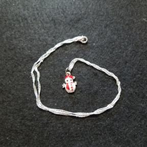 Red/White Snow Man Necklace