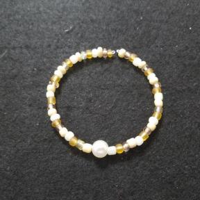 Sandy Beach With White Pearl Bead Bracelet