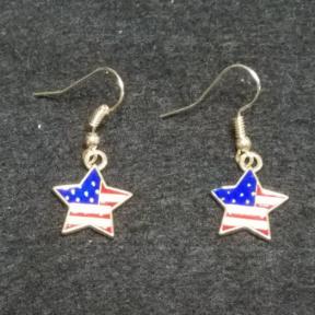 US Flag Star Earring