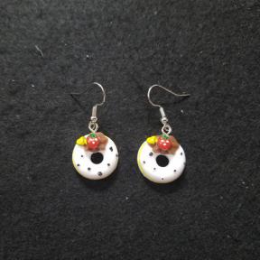 White Donut Earrings 