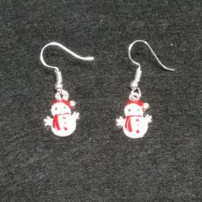 White Snowman Earring