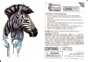 Zebra Temporary Tattoo