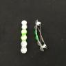 2.3" Clear & Green Bead Barrette