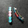 2.3" Pink & Blue Bead Barrette