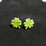 Light Green Glitter Shamrock/Clover Earring Stud 