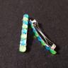 3" Blue & Green Bead Barrette