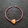 Red & Black Bead w/ Orange Heart Bracelet