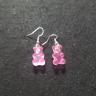 Clear Pink Gummy Bear Earring 