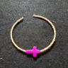 Gold Bead with Purple Cross Bracelet