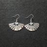 Gray Fan Earring