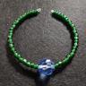 Green Bead With Blue Accent Bead Bracelet