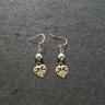 Green Crystal Prom Ball Heart Earrings