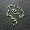 Green Heart Outline & Chain Necklace 