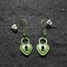 Green Key Hole Heart Earring 