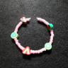 Pink Bead With Fruit Charm Bracelet