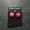 Pink Flower Stud Earrings 