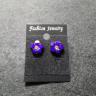 Purple Flower Stud Earrings 