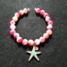 Turquoise Starfish With Pink Beads Bracelet 