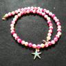 Turquoise Starfish with Pink Beads Necklace