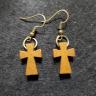 Wood Cross Earring